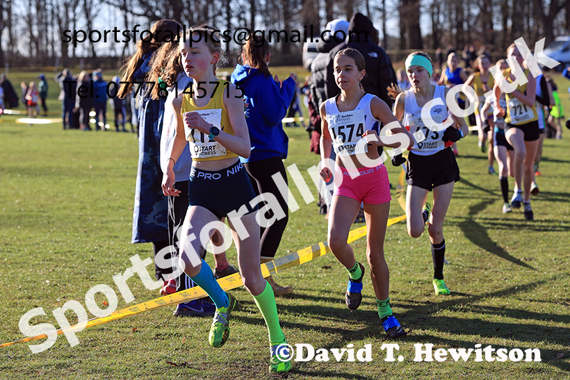 Girls under-13s 2025 Northern Cross Country Champs, Tatton Park, Knutsford, Cheshire. Photo: David T. Hewitson/Sports for All Pics